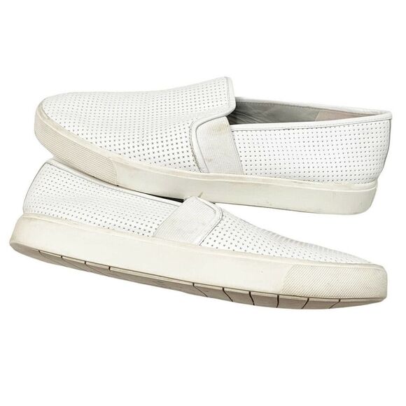 Vince Blair Perforated Leather Slip-On White Sneakers Size 9 EUC - Picture 4 of 9
